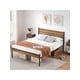 thumbnail image 1 of Queen platform marco de cama con rustic vintage wood cabecero, almacenamiento, metal slats support - no necesita colchón base, 1 of 6