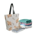 thumbnail image 2 of FORMRS Womens Canvas Tote Bag with Zipper Inner Pocket Shoulder Handbag, Cartoon Bear, 2 of 7