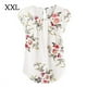 thumbnail image 3 of Qarigey Camiseta de mujer Camiseta plisada estampada Top Cuello Blusa de manga corta Prendas para la parte del cuerpo Blanco XXL, 3 of 6