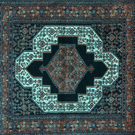 Ahgly Company Indoor Square Persian Light Blue Traditional Area Rugs, 3' Square