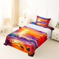 thumbnail image 5 of jejeloiu Bold Sunset Waves Twin Sheets For Girls,Sandy Beach Turtle Bedding,Warm Multicolor,3pcs,1 Fitted Sheet and 1 Pillowcase, 5 of 6