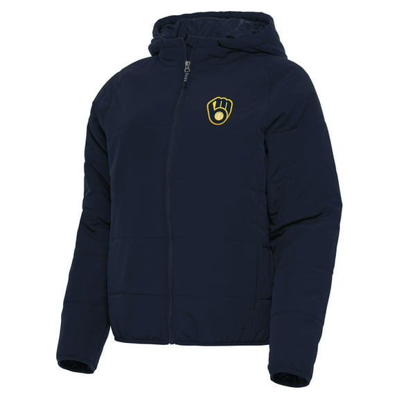 Women's Antigua Navy Milwaukee Brewers Universe Full-Zip Hoodie Jacket