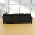 thumbnail image 3 of Star Home Living Corp Harry Faux Leather Right Sectional Sofa in Black/White, 3 of 8