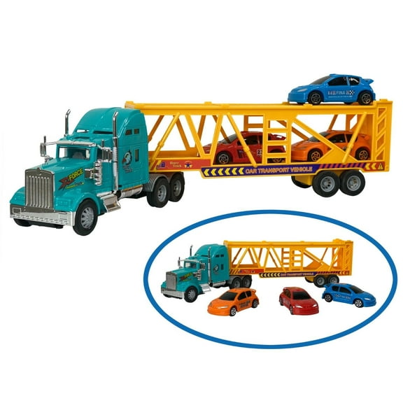 Big Daddy Big Rig Tractor Trailer Transport Toy Trucks Big Toy Truck Series-Car Transport