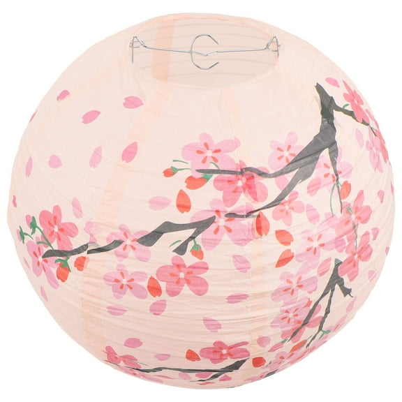 FONDOTIN Japanese Style Hanging Lantern Pink Paper 1Pack 11.8x11.8in