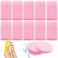 thumbnail image 1 of 120 esponjas faciales comprimidas, esponja de limpieza facial, almohadillas de esponja para quitar maquillaje, esponja redonda de lavado exfoliante para mujeres y niñas, color rosa, 1 of 5