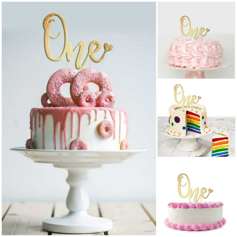 25th Birthday Cake Topper – Gold Glitter Cardstock '25', 7.3 Inches Wide, For Birthday Party Decorations