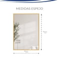 thumbnail image 3 of Espejo RECTANGULAR Gravita CON MARCO DE ALUMINIO COLOR DORADO 50x70cm, 3 of 8