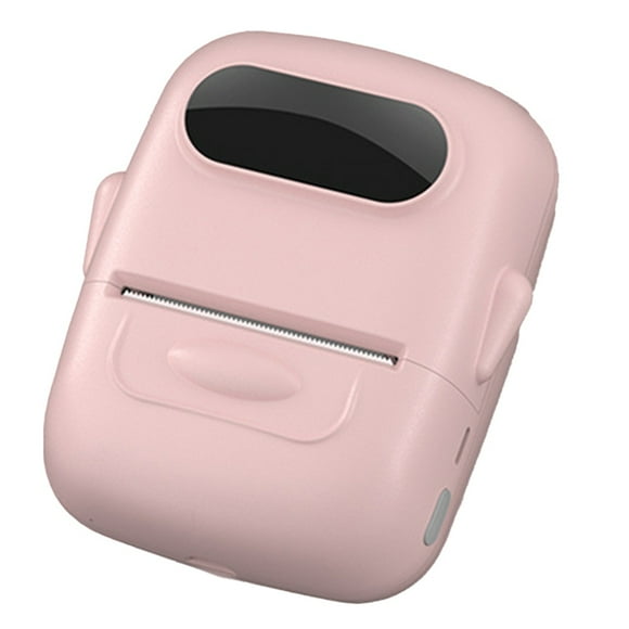 Portable Thermal Printer Mini Printer with Stickers Printer for Small Business Home Office Pink