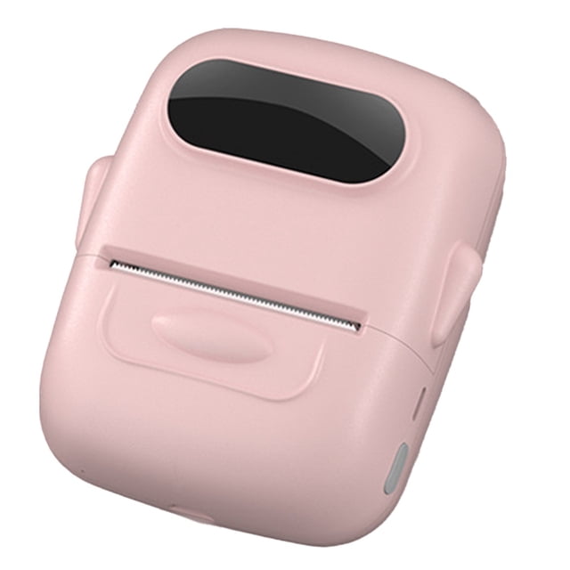 Portable Thermal Printer Mini Printer with Stickers Printer for Small Business Home Office Pink