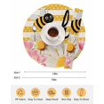 thumbnail image 6 of 15 Inch Round Placemats Set of 6, Spring Bees Daisy Non Slip Heat Insulation PP Table Mats, Rustic Tulips Dots Yellow Striped Burlap Washable Place Mats for Kitchen Dining Party Table Decor, 6 of 7