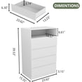 thumbnail image 6 of Gyfimioe 4 Drawer Dresser with Power Outlet,White Dresser Chest of Drawer with LED Light, 6 of 6