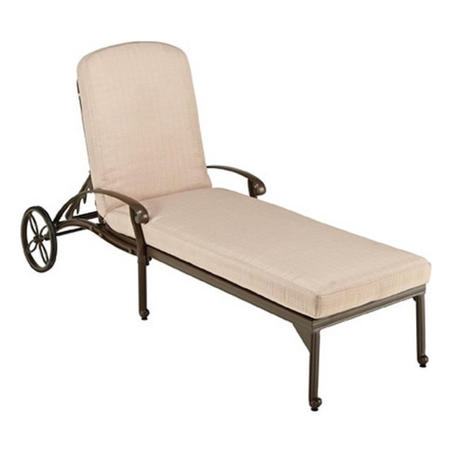 Homestyles Chaise Longue Inclinable de Patio Extérieur en Aluminium Coulé Capri en Taupe