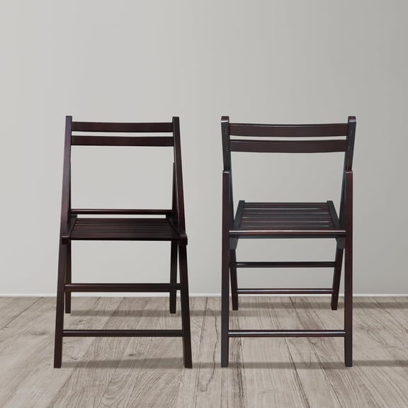Wooden Folding Chairs Espresso Finish Set for Dining and Events