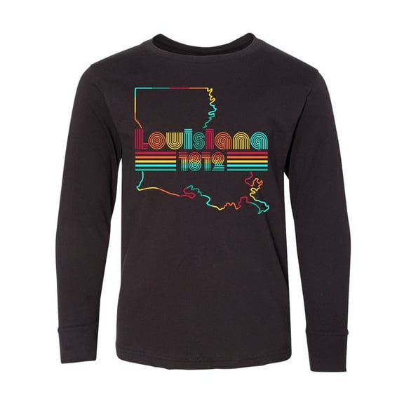 Inktastic Louisiana 1812 with Retro Font Long Sleeve Youth T-Shirt