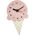 thumbnail image 7 of Mini Wall Clock Ice Cream Hanging Clock, Cartoon Household Nordic Decoration Silent Clock, Bedroom Clock Kids Room Decor, Pink, 7 of 7
