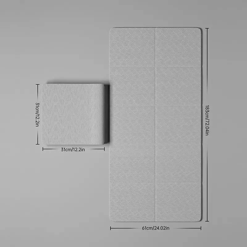 CHUNYAN Foldable Yoga Mat Eco Friendly Folding Travel Fitness Exercise Mat Double Sided Non-Slip For Yoga Pilates & Floor Workouts