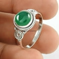 thumbnail image 2 of Natural Green Onyx Gemstone Ring, Pure 925 Sterling Silver, Solitaire Ring, Proposal Ring, Couples Gifts Ring, Valentines Day Gifts For Women, Designer Handmade Jewelry (Green Onyx, 7), 2 of 5