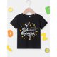 thumbnail image 2 of Camiseta Eid Mubarak para niño de MILKYSHIP | Camiseta informal de algodón negro con estampado de mezquita y estrellas | Cuello redondo, manga corta | Ropa de verano | Top para celebraciones islámic, 2 of 7