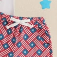 thumbnail image 4 of Futezty Toddler Boys Clothes Clearance Sale Summer Outfit Sets, 2Pcs Kid Boys Girl Letter Star Print Plaid Tops+Pants Outfits Clothes Set, 4 of 7