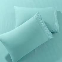Bed Pillow Cases, Wrinkle & Fade Resistant, Hypoallergenic, Microfiber, 2-Piece (King Pillowcase, Aqua)