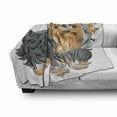 thumbnail image 3 of Yorkie Soft Flannel Fleece Throw Blanket, Terrier with Bow on Head Colored Sketch Speckled Dog Lifelike Beast Yorkie, Cozy Plush for Indoor and Outdoor Use, 50" x 70", Grey Apricot, by Ambesonne, 3 of 6