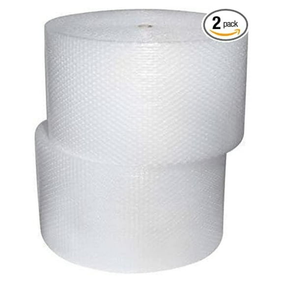 Bubble Cushioning Wrap Roll - 3/16" Small Bubble Pack - 700ft x 12" Wide, Perforated - 2 Rolls, Shipping & Moving Supplies for Fragile Items, Packaging Material