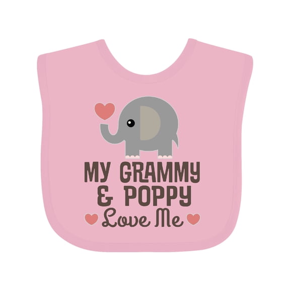 Inktastic Grammy and Poppy Love Me Grandchild Boys or Girls Baby Bib