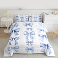 thumbnail image 2 of Feelyou Girly Blue Bowknot Bedding Comforter Set, Kawaii Princess Bow-tie Twin Comforter Sets, Cartoon Ribbon Style Reversible Bedding Set, Microfiber Bedroom Decor, 2 Pieces, 2 of 8