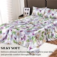 thumbnail image 3 of Luxurious Floral Print Satin Sheets - Silky Soft King Size Bed Sheets, 3 of 7