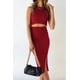 thumbnail image 3 of Vestido PRETTYGARDEN Rojo Midi Ajustado con Corte Grande, 3 of 5