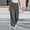 Dark Gray, variant on Wide Leg Palazzo Pants for Women Linen Elastic Waist Button Flowy Gaucho Pants Loose Fit Casual Culottes with Pockets Light Blue XL(XL)