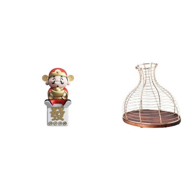 Figura de , Set de Figuras de Escritorio, Figura de Dibujo Animada del Dios de la Riqueza, Estatua, Soporte, Tope Metálico, Exhibido