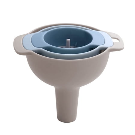 4 in 1 Plastic Funnels Set Removable Strainer Filter Household Kitchen Accessories Blue Orange Multi\-size Funnel Set Blue