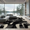 thumbnail image 2 of ODIKA 8'x10' Washable Area Rug Non-Shedding, Easy Care, Modern Brushstroke With Minimalist Geometric Accents Abstract Flowing Dynamic for King Size Bedroom Under Bed, Master Suite, 2 of 7