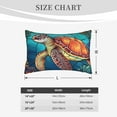 thumbnail image 6 of Naloa Sea Turtle in Coral Pillowcase, Throw Pillowcase, Wrinkle-Free, Stain-Resistant with Hidden Zipper for Bedroom Sofa - 16"x24", 6 of 9
