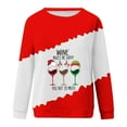 thumbnail image 4 of Femmes T-Shirts d'Automne Femmes Noël Imprimé Col Rond Pull à Manches Longues Rouge L, 4 of 4