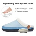 thumbnail image 3 of Needbo Women's Slippers Double-Tone Suede Faux Fur Lining Memory Foam Slip-On House Shoes Indoor Outdoor Blue, Size 5-5.5, 3 of 6