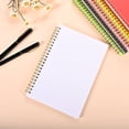 thumbnail image 1 of Nvzi Paquete de 6 cuadernos en espiral, tamaño A5, con rayas, cubierta de plástico impermeable, 60 hojas/120 páginas, color blanco, 1 of 3