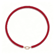 DESIGNICE Beaded Gemstone Necklaces for Women Bohemian Colored Choker Natural Stone Bead Summer Beach Handmade Jewelry Necklace,Bohemian Red Beaded Necklace