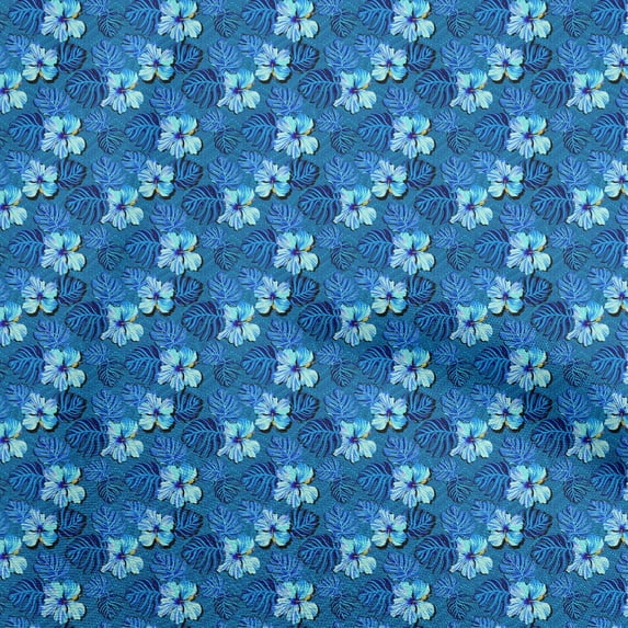 oneOone Viscose Chiffon Medium Blue Fabric Tropical Sewing Craft Projects Fabric Prints By Yard 42 Inch Wide