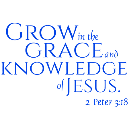

2 Peter 3:18 - Grow in the grace and knowledge... Vinyl Decal Sticker Quote - Small - Brilliant Blue
