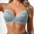 thumbnail image 6 of Kvture Women's Push Up Bra Lace Comfort Padded Plunge Underwire Bras Lift Up Gray Bra 85D, 6 of 9