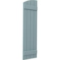 thumbnail image 3 of Ekena Millwork 14"W x 53"H Americraft Four Board (2 Batten) Exterior Real Wood Joined Board-n-Batten Shutters w/ Elliptical Top (Per Pair), Peaceful Blue, 3 of 10