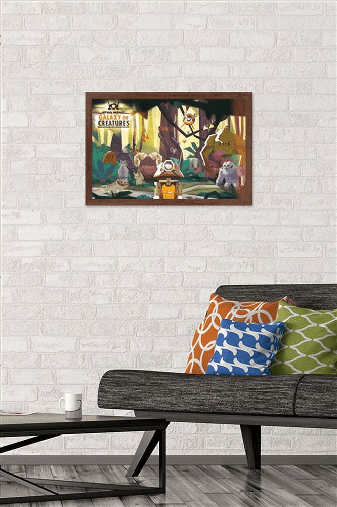 Star Wars: Saga - Galaxy Of Creatures Group Wall Poster, 14.725" x 22.375", Framed