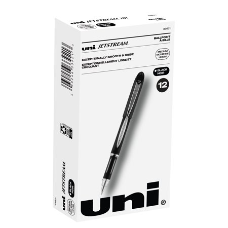 UPC: 0030246339213 | Uniball Jetstream Ballpoint Pens  Medium Point (1.0mm)  Black Ink  12 Count