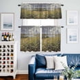 thumbnail image 2 of Oil Painting Wildflower Kitchen Curtains Valances and Tiers Set of 3 Country Grassland Flowers Plant Tier Curtains and Valance with Rod Pocket for Small Windows, 27.5"x36", 2 of 9