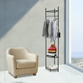 thumbnail image 5 of TFCFL Metal Corner Clothes Rack Gold Garment Rack Hall Tree Clothing Display Stand Freestanding Garment Hanger, 5 of 22