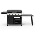 thumbnail image 3 of Royal Gourmet GB4008T Premium 4-Burner Gas Griddle with Foldable Pull-Out Side Table, 34-inch Griddle with Hood, Cabinet and Side Shelf, 3 of 11
