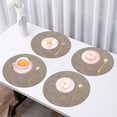 thumbnail image 4 of pvdgvd 1pc Fabric Leather Round Table Mats, Double Sided Anti-slip Heat Insulation, Water Oil Resistant Easy to Clean, for Hotel Household Western Food 33x33×0.2cm, 4 of 6